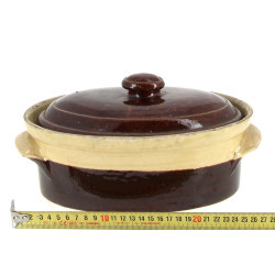 TERRINE en terre cuite vernissée fin XIX
