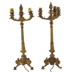 Paire de candélabres en bronze fin XIXe