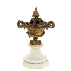 Cassolette brûle-parfum ancienne en bron