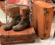 2 valises en carton anciennes (traces d'