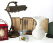 Lampe de bureau ancienne en laiton : on 