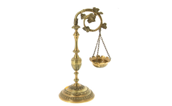 Petite lampe à huile ancienne en bronze 