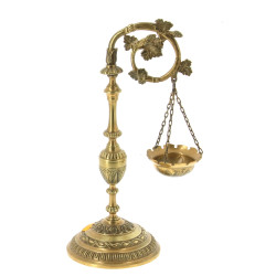 Petite lampe à huile ancienne en bronze 