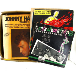 Carton de disques différents formats et 