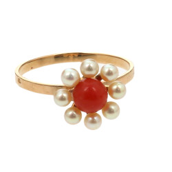 Bague en or jaune 18 carats, poinçon têt