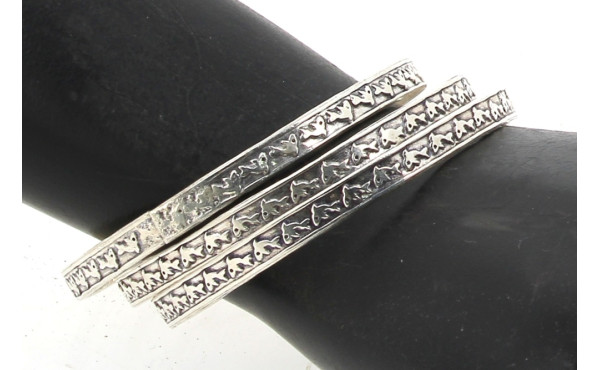 3 bracelets joncs en argent 925ème, poid