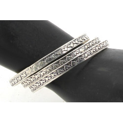 3 bracelets joncs en argent 925ème, poid