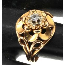 Bague en or jaune 18 carats, poinçon têt