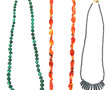 Lot de 3 colliers : en malachite, cornal