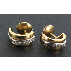 Paire de BO style 1/2 créoles or bicolor