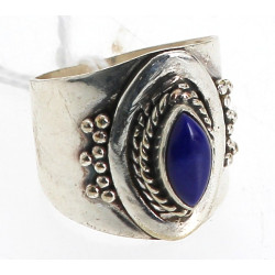 Bague argent 925ème sertie d'un lapis la