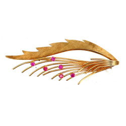 Broche en or jaune 18 cts sertie de 6 sp