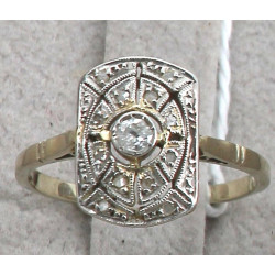 Bague époque ART DECO deux ors 18 cts, p