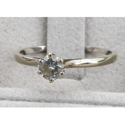 Bague solitaire en or gris 18 cts, poinç