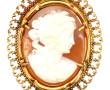 Broche-pendentif camée coquille à profil