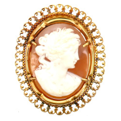 Broche-pendentif camée coquille à profil