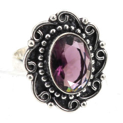 Bague argent 925ème sertie d'une améthys