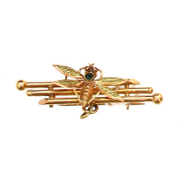 Broche-pendentif abeille en or jaune et 