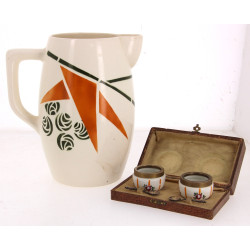 Broc en faïence de SALINS à décor floral