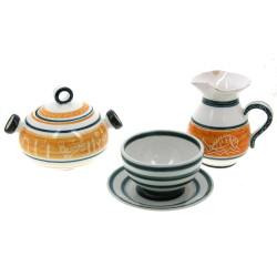 YVON ROY - Lot de 2 pièces en faïence : 