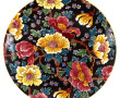 GIEN - Plat rond en faïence à décor flor