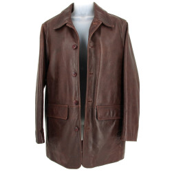 REDSKINS - Veste homme en cuir brun, tai