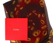 CARTIER - Echarpe en crêpe de soie à déc