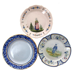 HB QUIMPER - Assiette fin XIXème en faïe