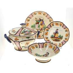 HB QUIMPER Décor 222 - Quatre éléments d