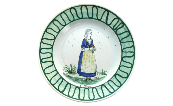 HB QUIMPER - Assiette ancienne en faïenc