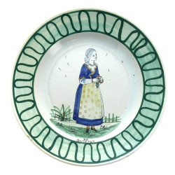 HB QUIMPER - Assiette ancienne en faïenc
