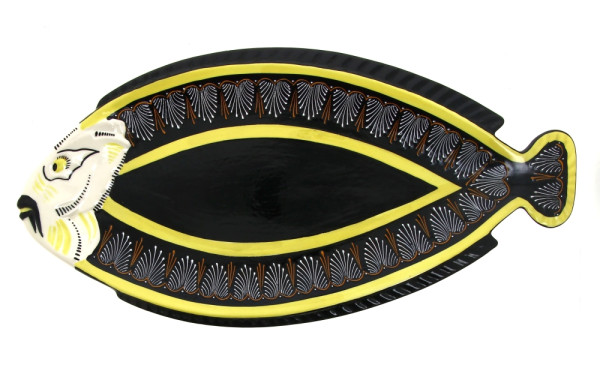 HB QUIMPER - Décor perlé noir et jaune -