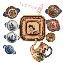 QUIMPER - Lot de faïences de QUIMPER : u