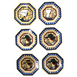 HENRIOT Quimper - 6 assiettes à dessert 