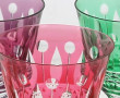 6 verres roemers en cristal de couleurs,