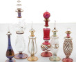 6 flacons de parfum en verre soufflé vén