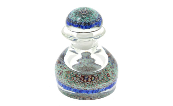 Flacon en verre soufflé décor millefiori