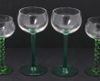 6 verres à vin blanc à piètement vert ém