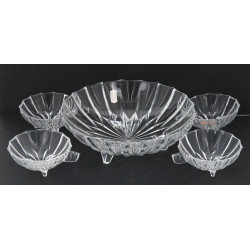 Service à crème en verre moulé comprenan