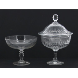 Deux coupes sur piédouche en cristal don