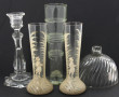 Lot de verreries : un flambeau, une peti