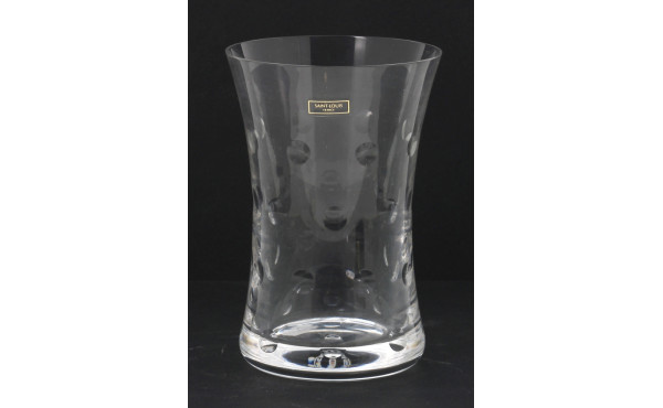 SAINT-LOUIS - Vase en cristal, signé, dé