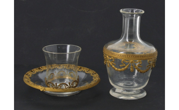 Joli service verre d'eau ancien en verre