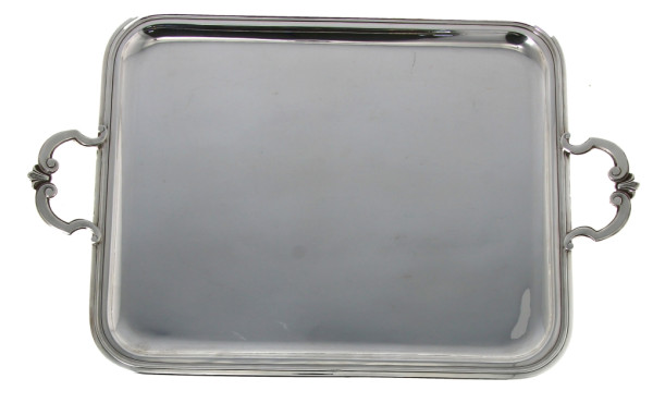 CHRISTOFLE - Plateau à anses en métal ar