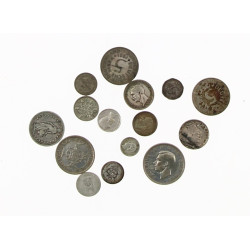 Lot de pièces en argent divers pays dive