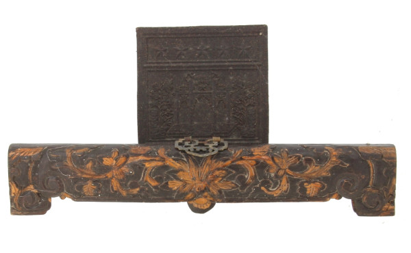 CHINE. PLAQUE décorative en thé compress