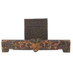 CHINE. PLAQUE décorative en thé compress