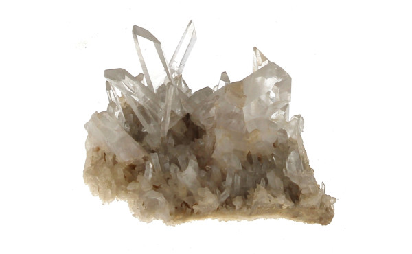 Bloc de longs cristaux de roche avec des