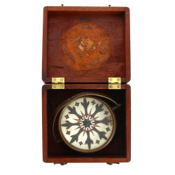 Compas de marine en coffret acajou (rema