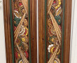 2 panneaux sculptés en bois réhaussés en